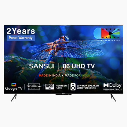 Sansui 86 Inch Ultra HD 4K Far Field Google TV - Dolby Vision | Sansui